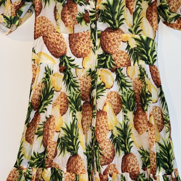 Brooks Brothers Pineapple Print Cotton Midi Dress Size 6 NEW - Picture 10 of 12
